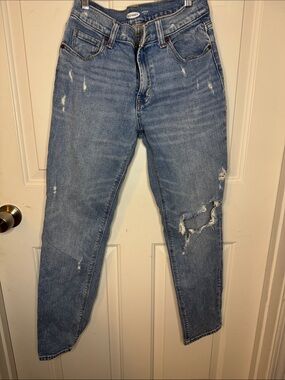 Old Navy Light Blue Ripped High-Rise Jeans